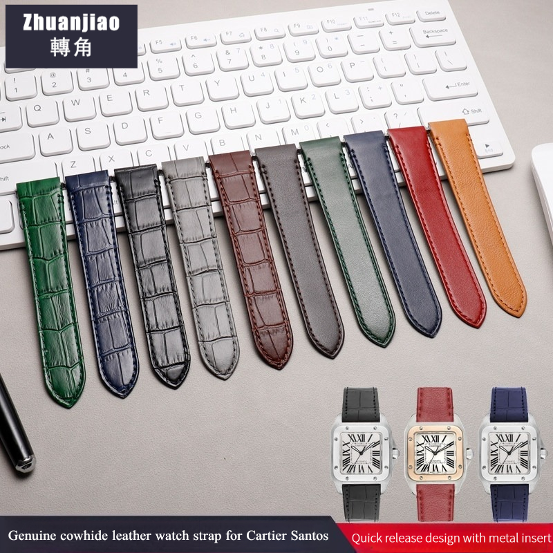 Cartier Watch Santos - حزام ساعة عالي الجودة من جلد