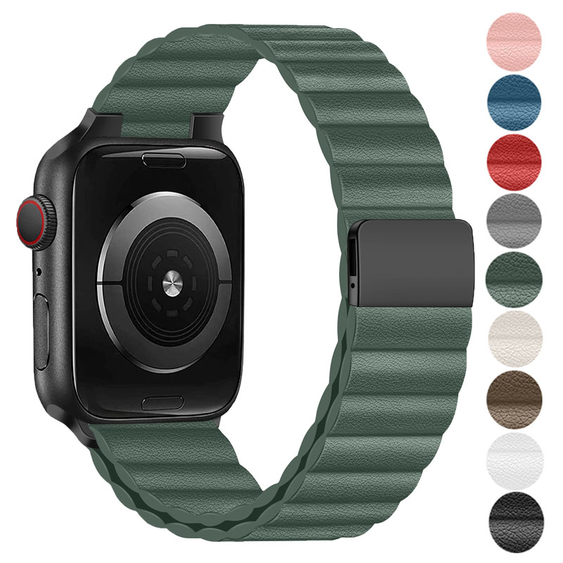 Milanese Loop Magnetic - سوار جلد لساعة أبل ، 45