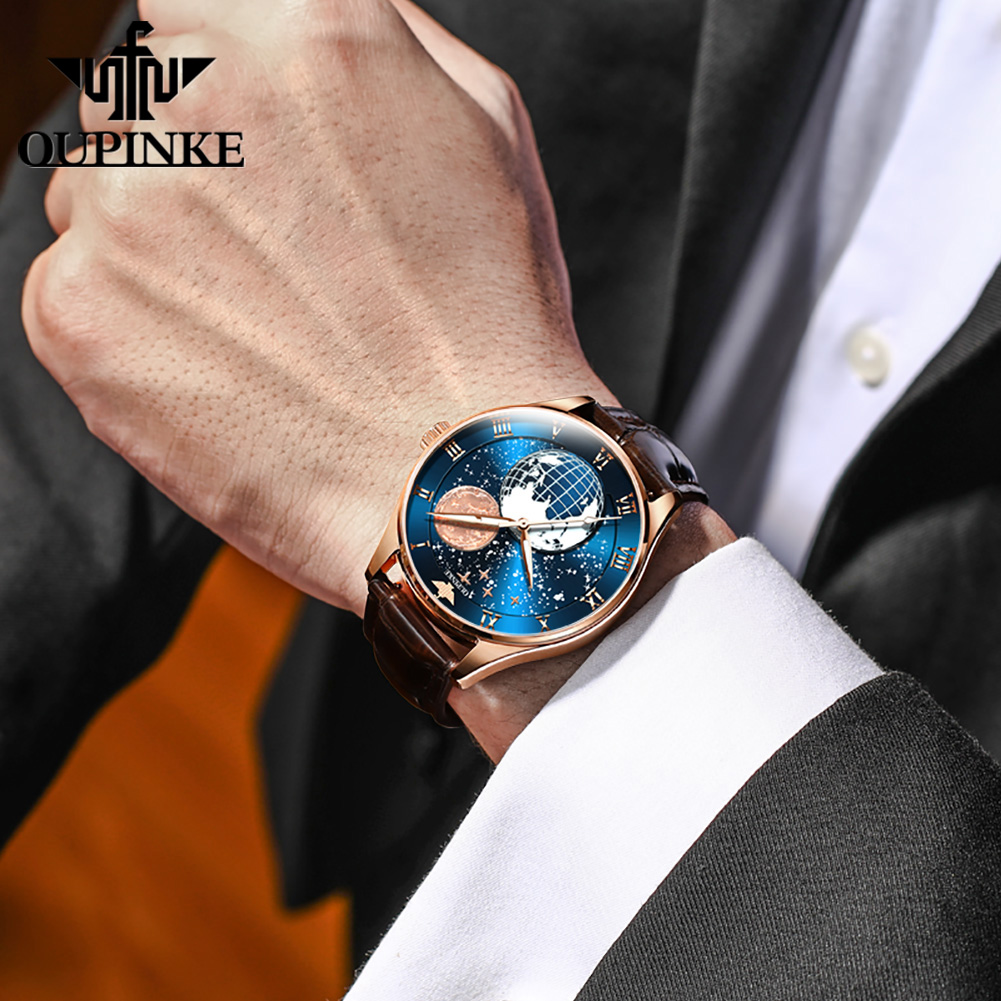 ساعة رجالية OUPINKE 3177 بتصمي - مراجعة Omega Watch Constellation وسعره