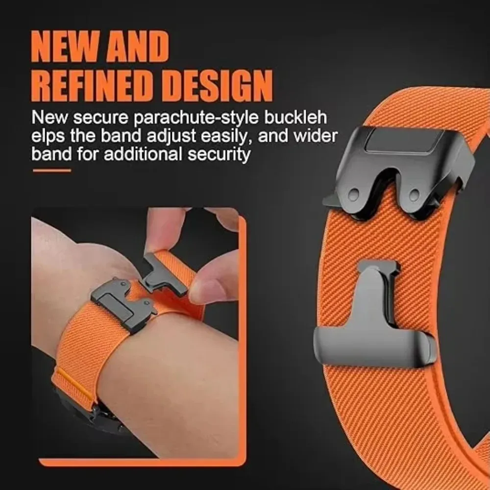 حزام نايلون مغناطيسي لساعة Red - مراجعة Parachute Strap Elastic وسعره